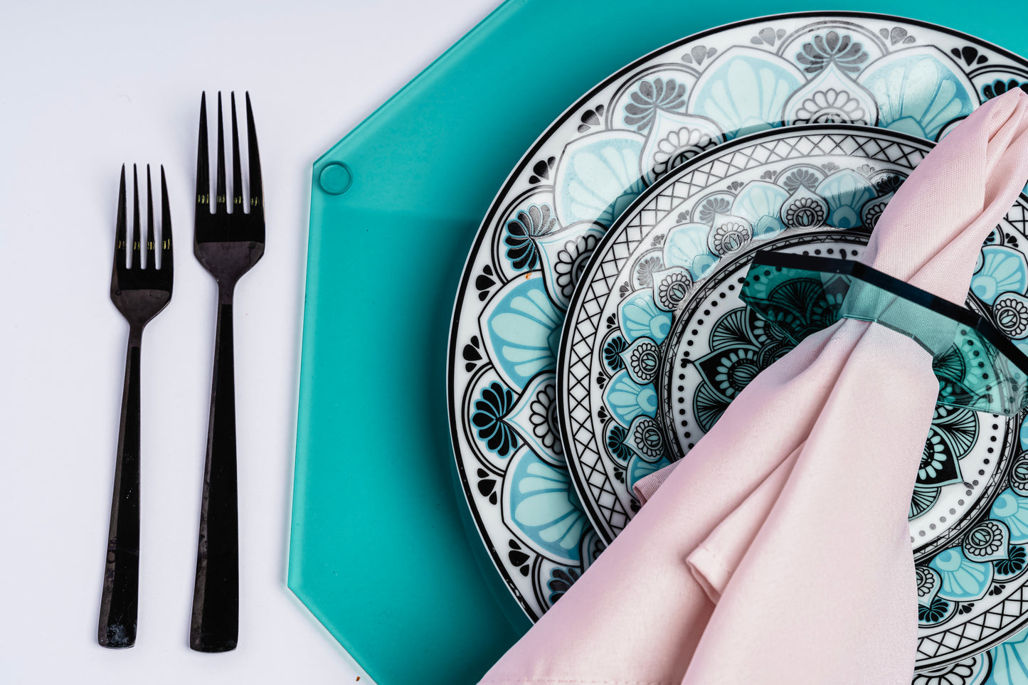 Akrilik Hexagon Napkin Rings