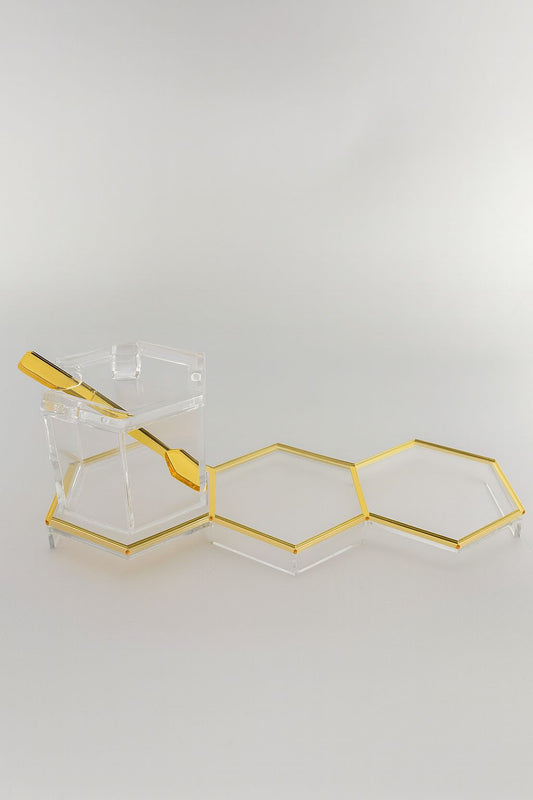 Hexagon Honey Jar Set